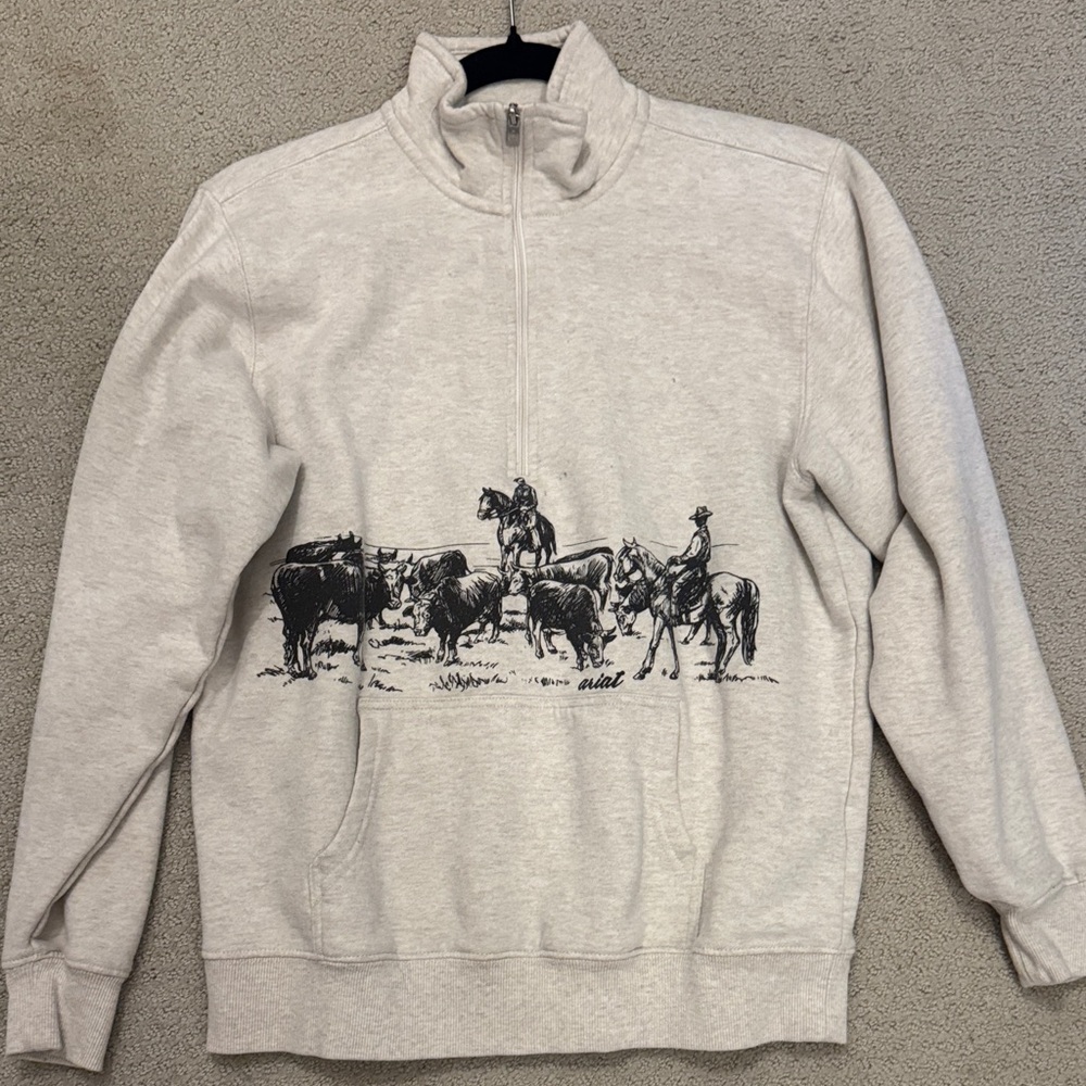 Ariat Women's Gray Zip-Up Jacket with Western Print